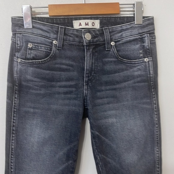 AMO Twist Zip Skinny Jeans In Smoke Wash Skinny - Picture 5 of 12